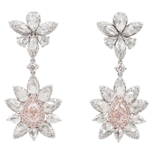 Emilio Jewelry Gia Certified 4.67 Carat Pink Diamond Earrings