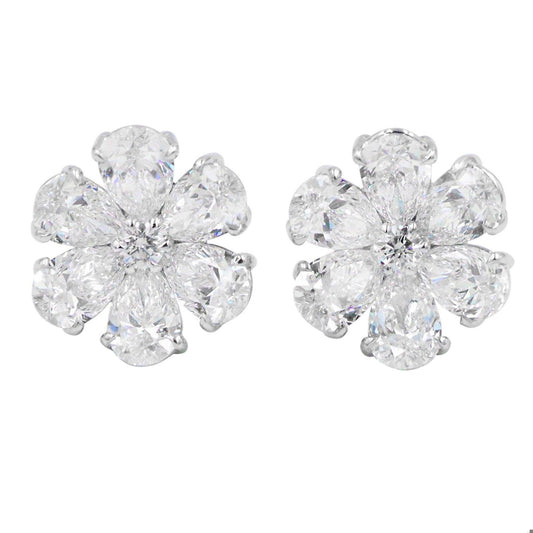 Emilio Jewelry Gia Certified .50 Carat Each Diamond Cluster Earrings