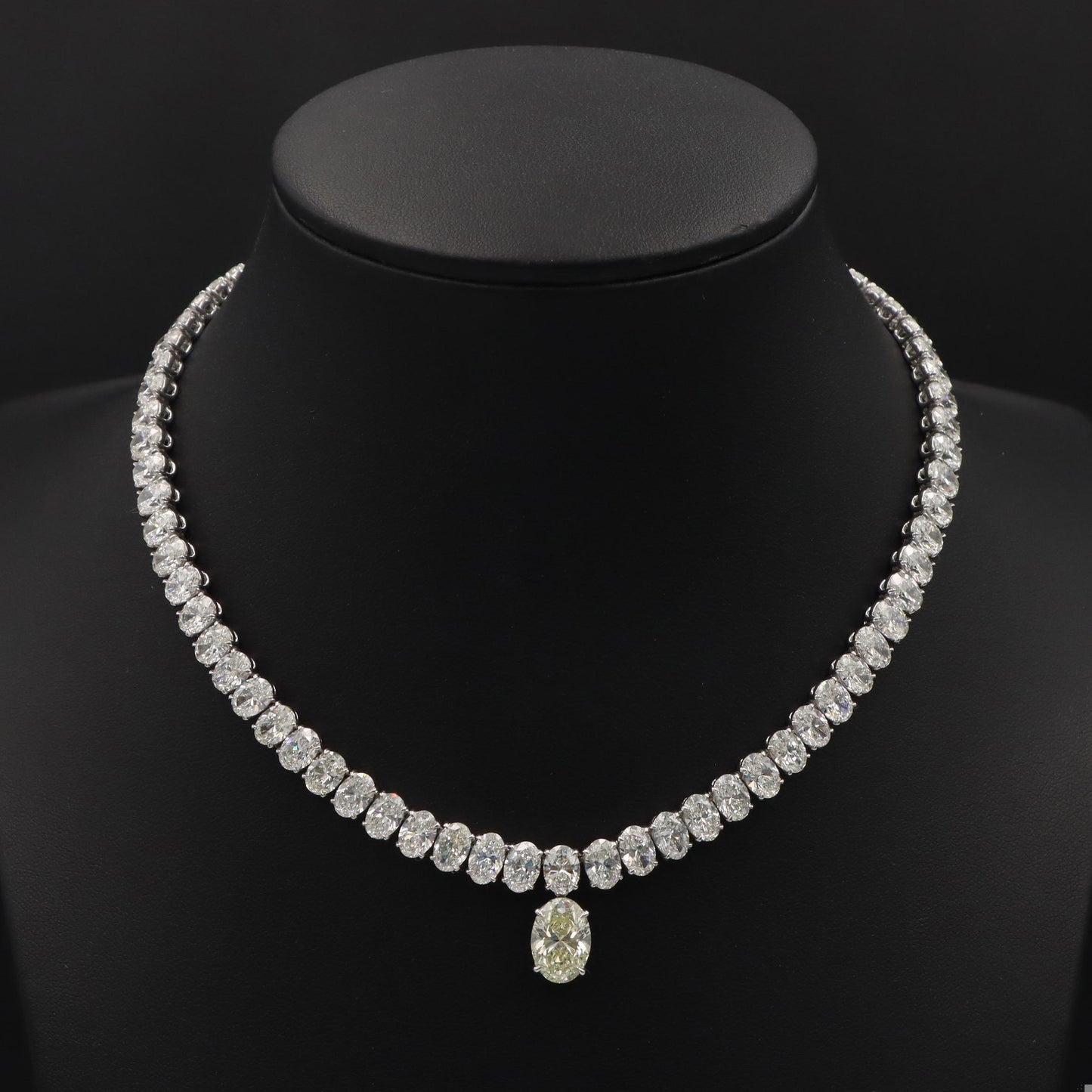 Emilio Jewelry Gia Certified 52.00 Carat Oval Diamond Necklace