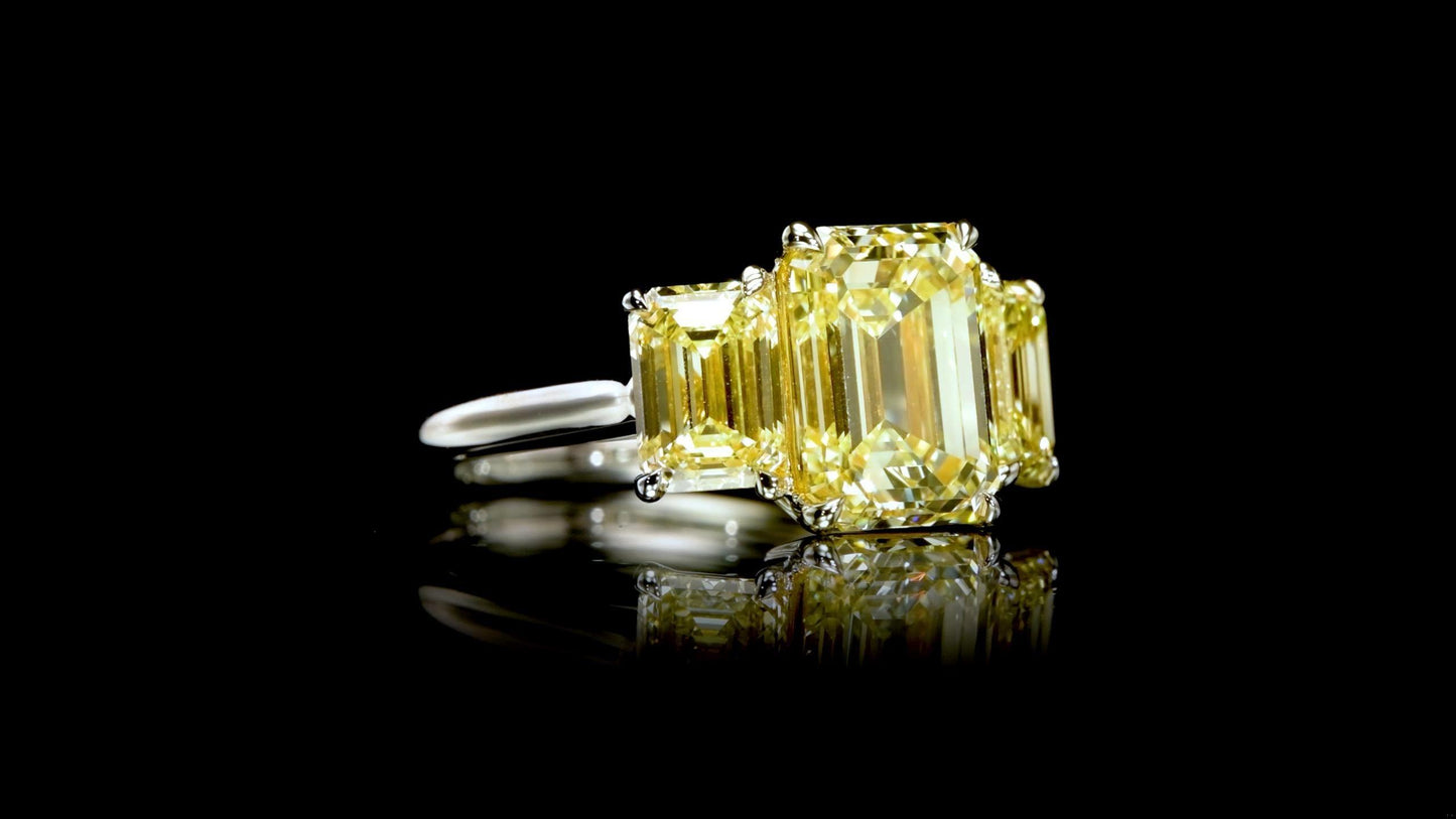 Emilio Jewelry Gia Certified 5.26 Carat Yellow Diamond Ring