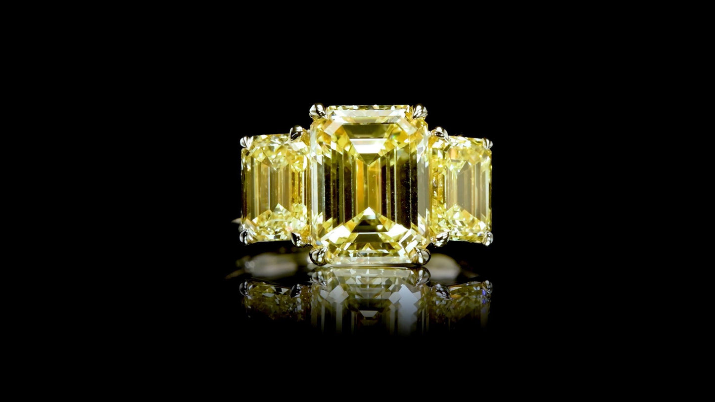 Emilio Jewelry Gia Certified 5.26 Carat Yellow Diamond Ring