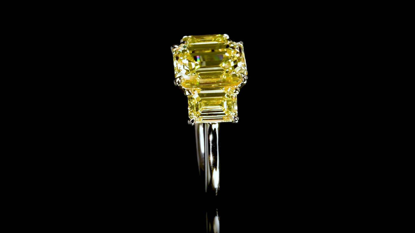 Emilio Jewelry Gia Certified 5.26 Carat Yellow Diamond Ring