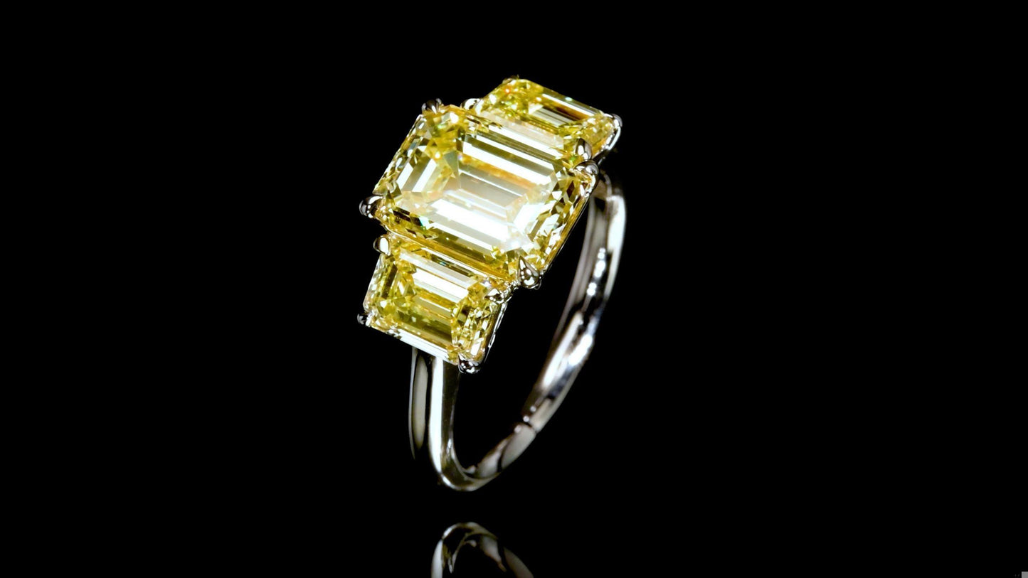 Emilio Jewelry Gia Certified 5.26 Carat Yellow Diamond Ring