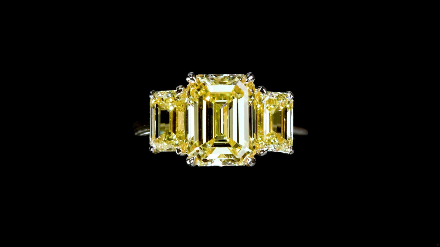 Emilio Jewelry Gia Certified 5.26 Carat Yellow Diamond Ring
