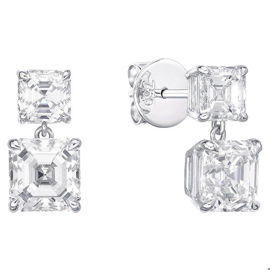 Emilio Jewelry Gia Certified 5.68 Carat Asscher Cut Diamond Stud Earrings