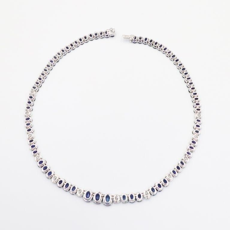 Emilio Jewelry Gia Certified 57.00 Carat Oval Sapphire Diamond Necklace