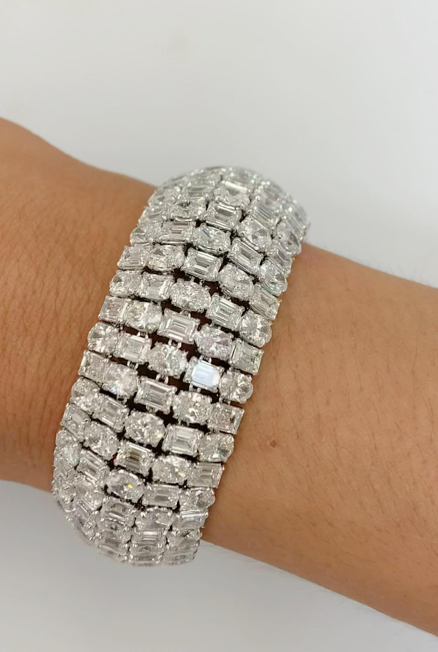 Emilio Jewelry Gia Certified 65.00 Carat Oval Emerald Cut Diamond Bracelet