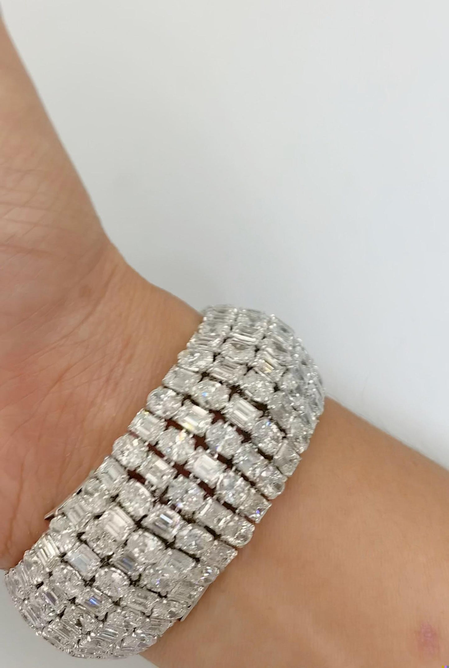 Emilio Jewelry Gia Certified 65.00 Carat Oval Emerald Cut Diamond Bracelet