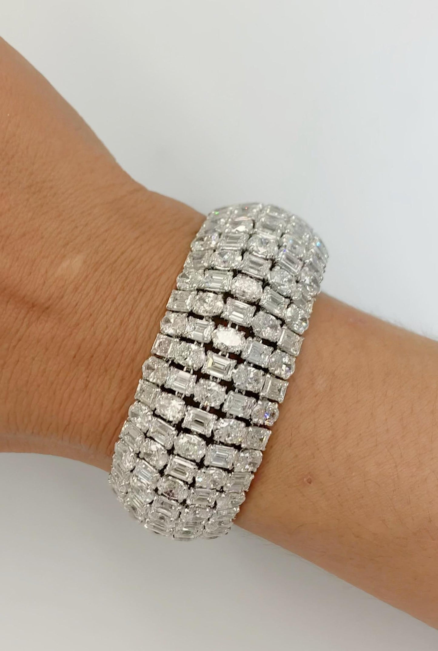 Emilio Jewelry Gia Certified 65.00 Carat Oval Emerald Cut Diamond Bracelet