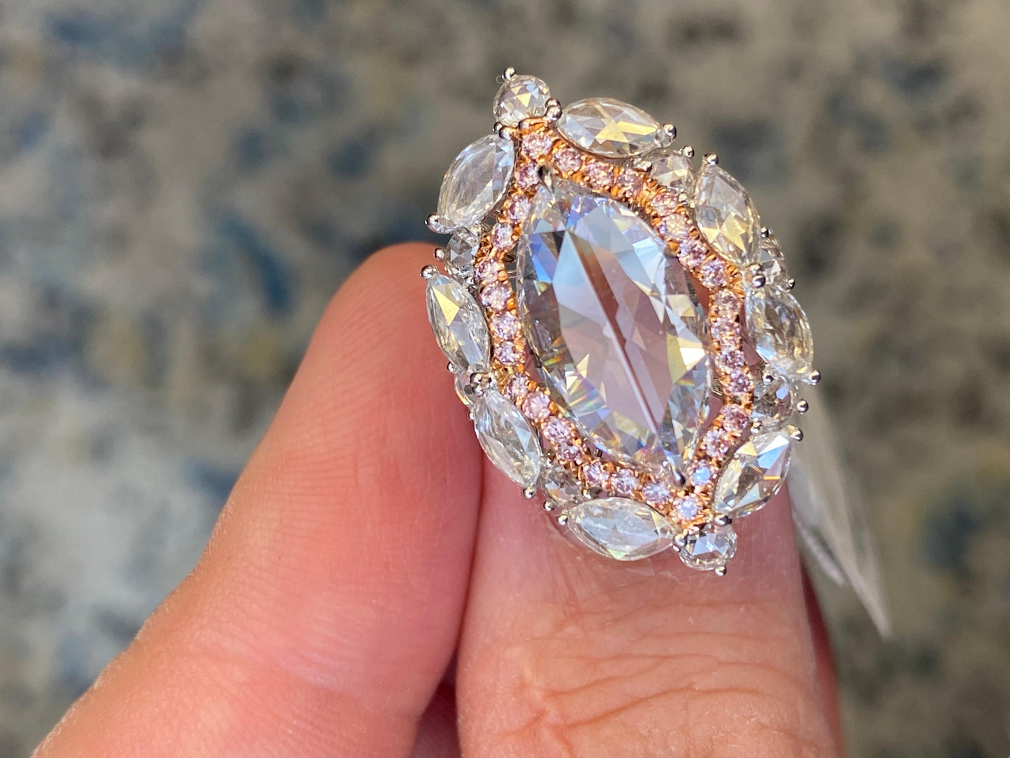 Emilio Jewelry Gia Certified 6.60 Carat Rose Cut Diamond Ring