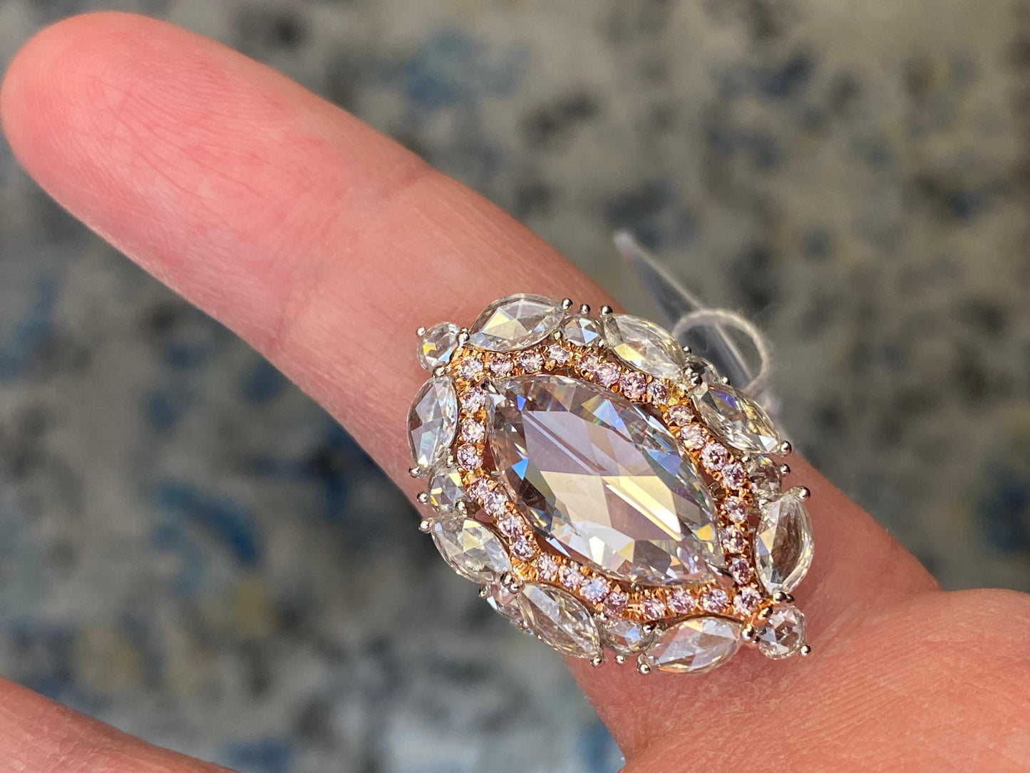 Emilio Jewelry Gia Certified 6.60 Carat Rose Cut Diamond Ring