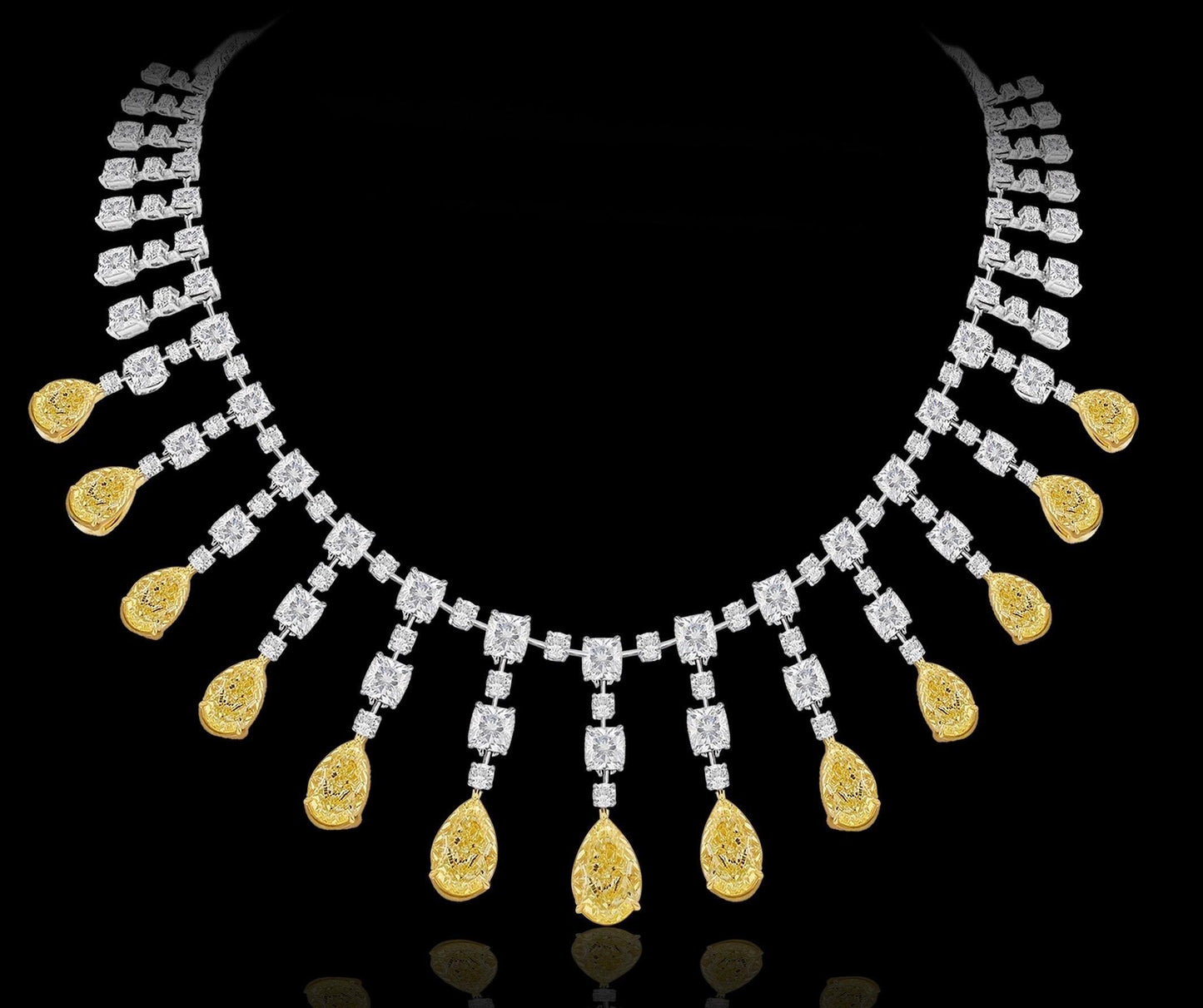 Emilio Jewelry Gia Certified 69.00 Carat Fancy Diamond Necklace