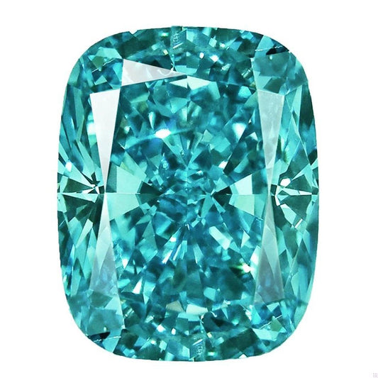 Emilio Jewelry Gia Certified .75 Carat Vivid Green Blue Diamond