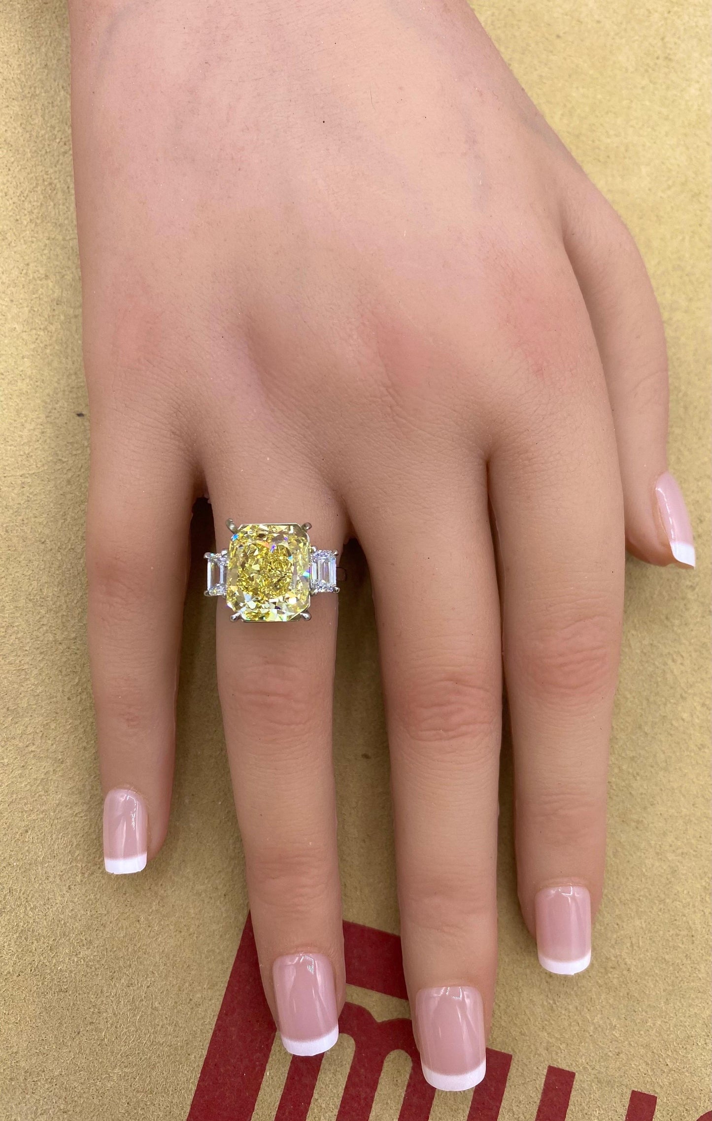 Emilio Jewelry Gia Certified 9.95 Carat Fancy Intense Yellow Diamond Ring