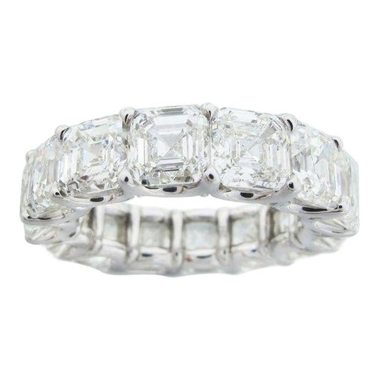 Emilio Jewelry Gia Certified Asscher Cut Diamond Eternity Band