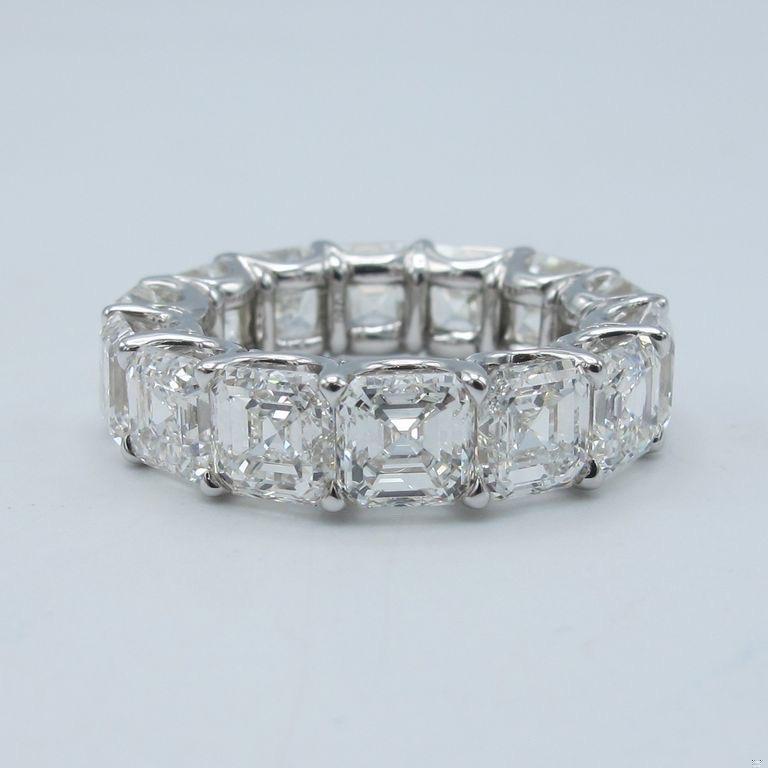 Emilio Jewelry Gia Certified Asscher Cut Diamond Eternity Band
