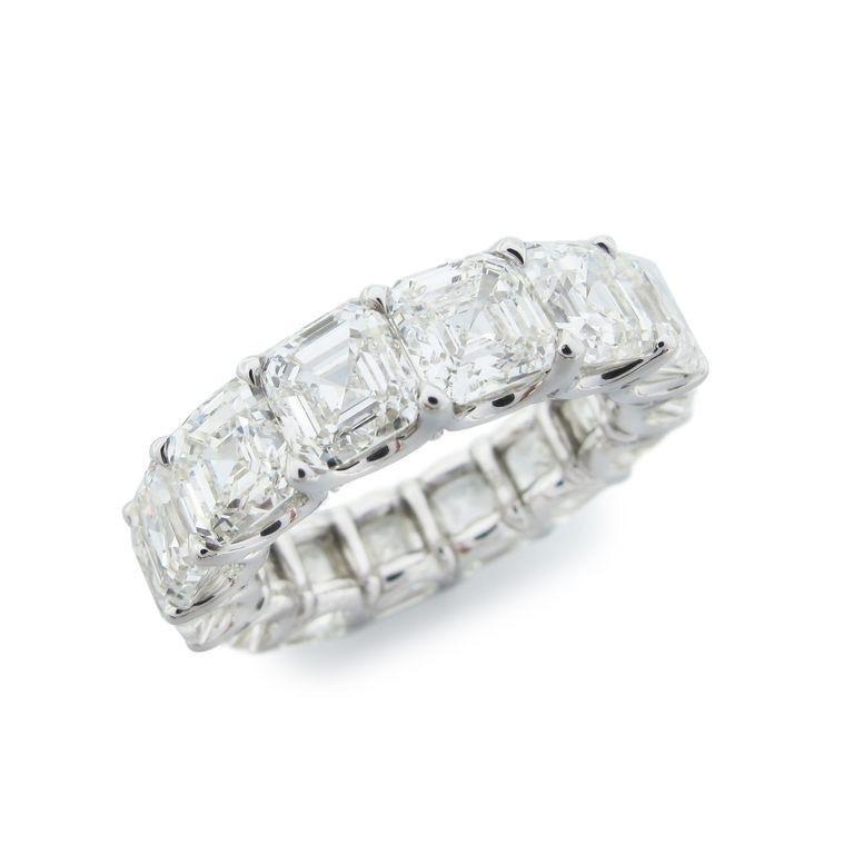 Emilio Jewelry Gia Certified Asscher Cut Diamond Eternity Band