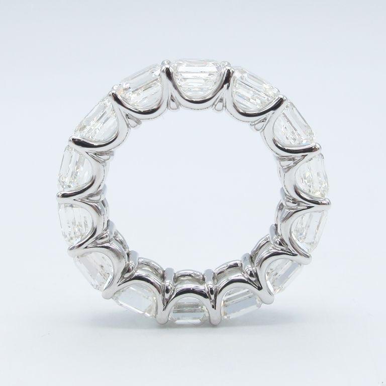 Emilio Jewelry Gia Certified Asscher Cut Diamond Eternity Band
