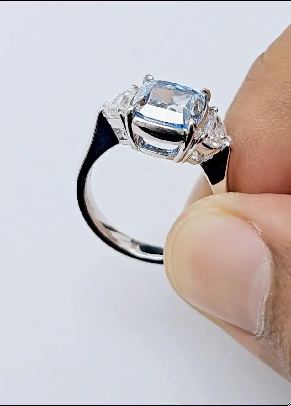Emilio Jewelry Gia Certified Fancy Blue Diamond Ring