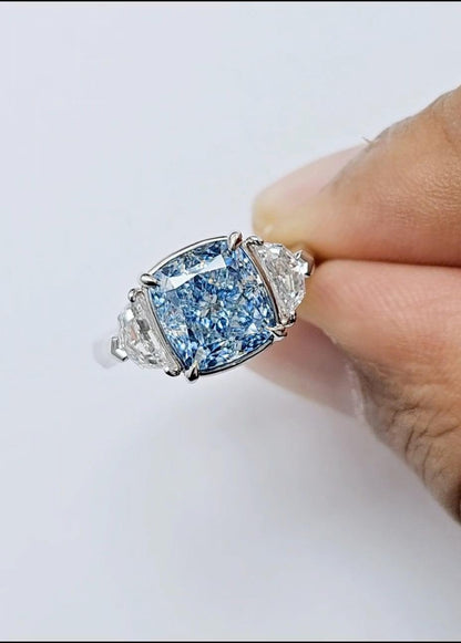 Emilio Jewelry Gia Certified Fancy Blue Diamond Ring