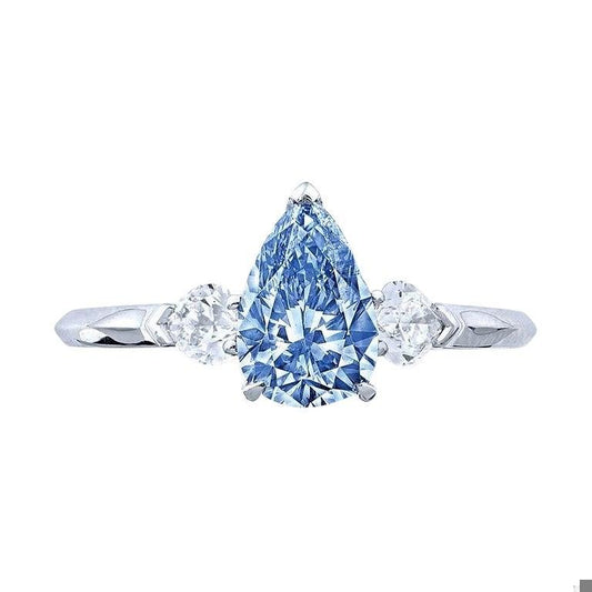 Emilio Jewelry Gia Certified Fancy Vivid Blue Diamond Ring