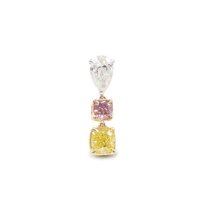 Emilio Jewelry Gia Certified Intense Pink And Vivid Yellow Diamond Pendant