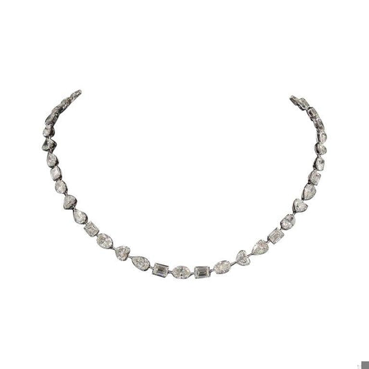 Emilio Jewelry Gia Certified Multi Shape Diamond Necklace