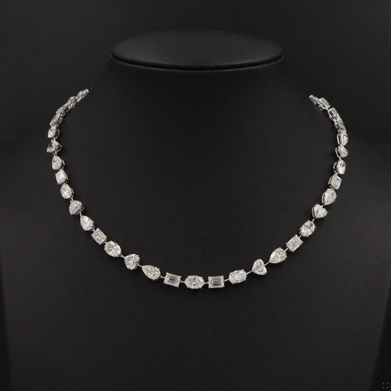 Emilio Jewelry Gia Certified Multi Shape Diamond Necklace