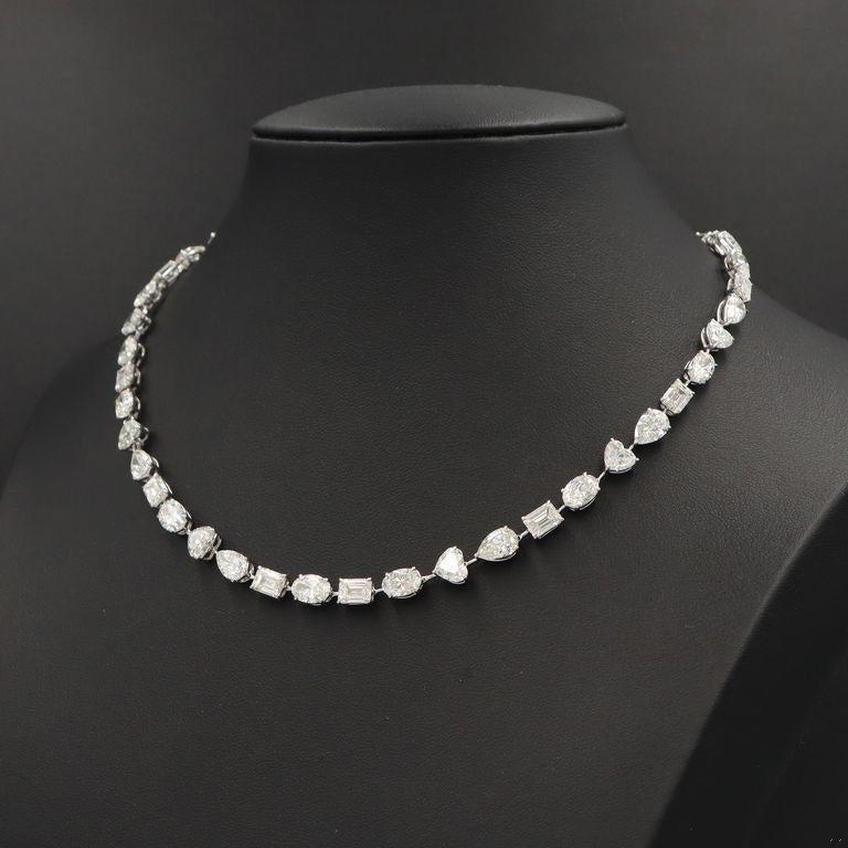 Emilio Jewelry Gia Certified Multi Shape Diamond Necklace