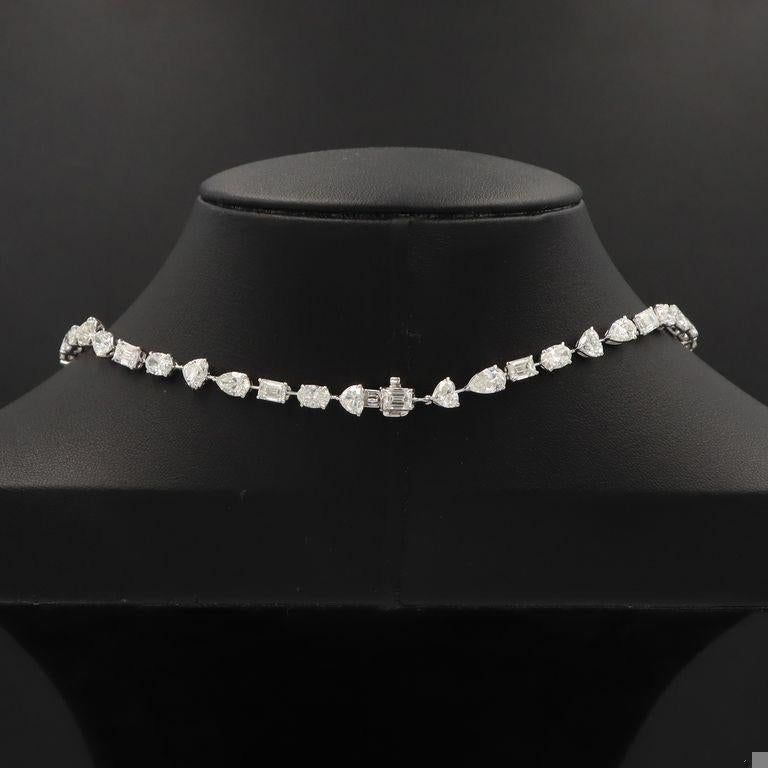 Emilio Jewelry Gia Certified Multi Shape Diamond Necklace