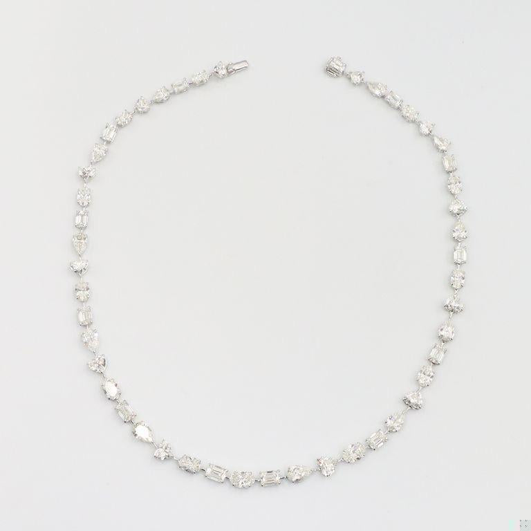 Emilio Jewelry Gia Certified Multi Shape Diamond Necklace