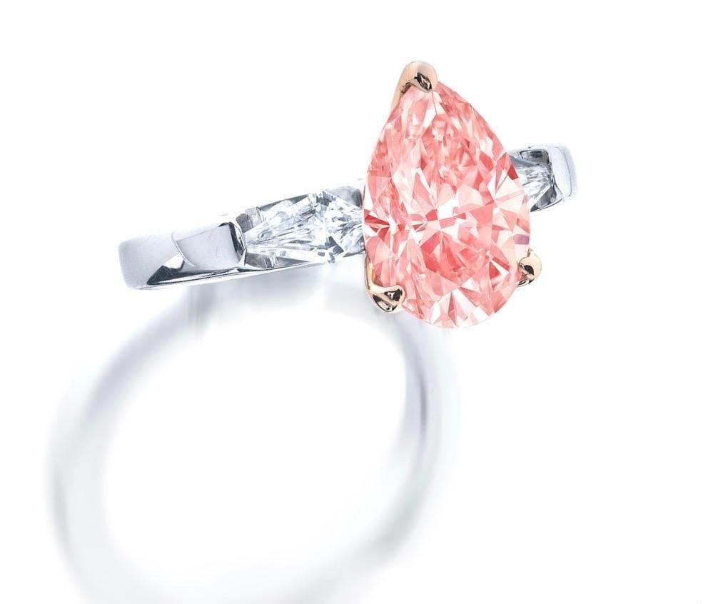 Emilio Jewelry Gia Certified Orange Pink Diamond Ring
