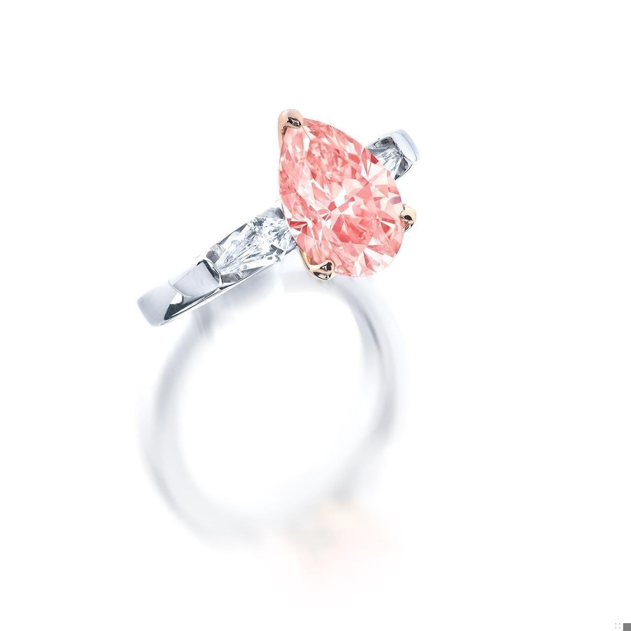 Emilio Jewelry Gia Certified Orange Pink Diamond Ring