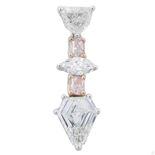 Emilio Jewelry Gia Certified Shield Pink Diamond Pendant