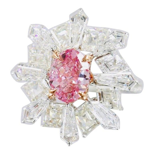 Emilio Jewelry Gia Certified Vivid Pink Diamond Ring