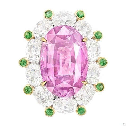 Emilio Jewelry Grs Certified 10.00 Carat No Heat Padparascha Ring