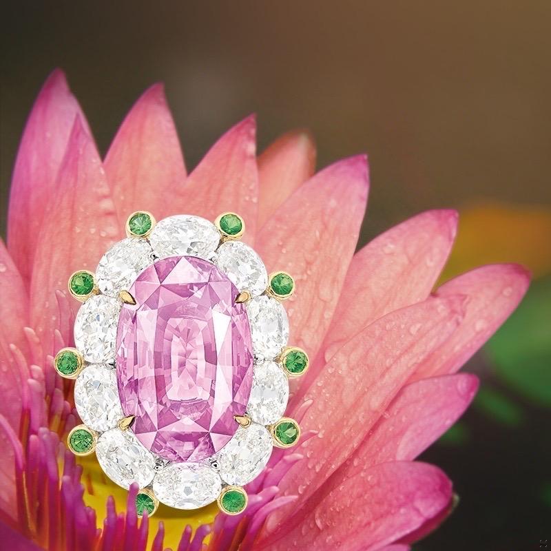 Emilio Jewelry Grs Certified 10.00 Carat No Heat Padparascha Ring