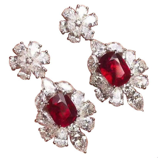 Emilio Jewelry Grs Certified 11.00 Carat Burma No Heat Earrings