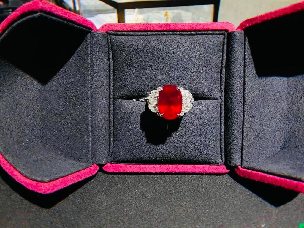 Emilio Jewelry Grs Certified 8.00 Carat Vivid Red No Heat Ruby Ring
