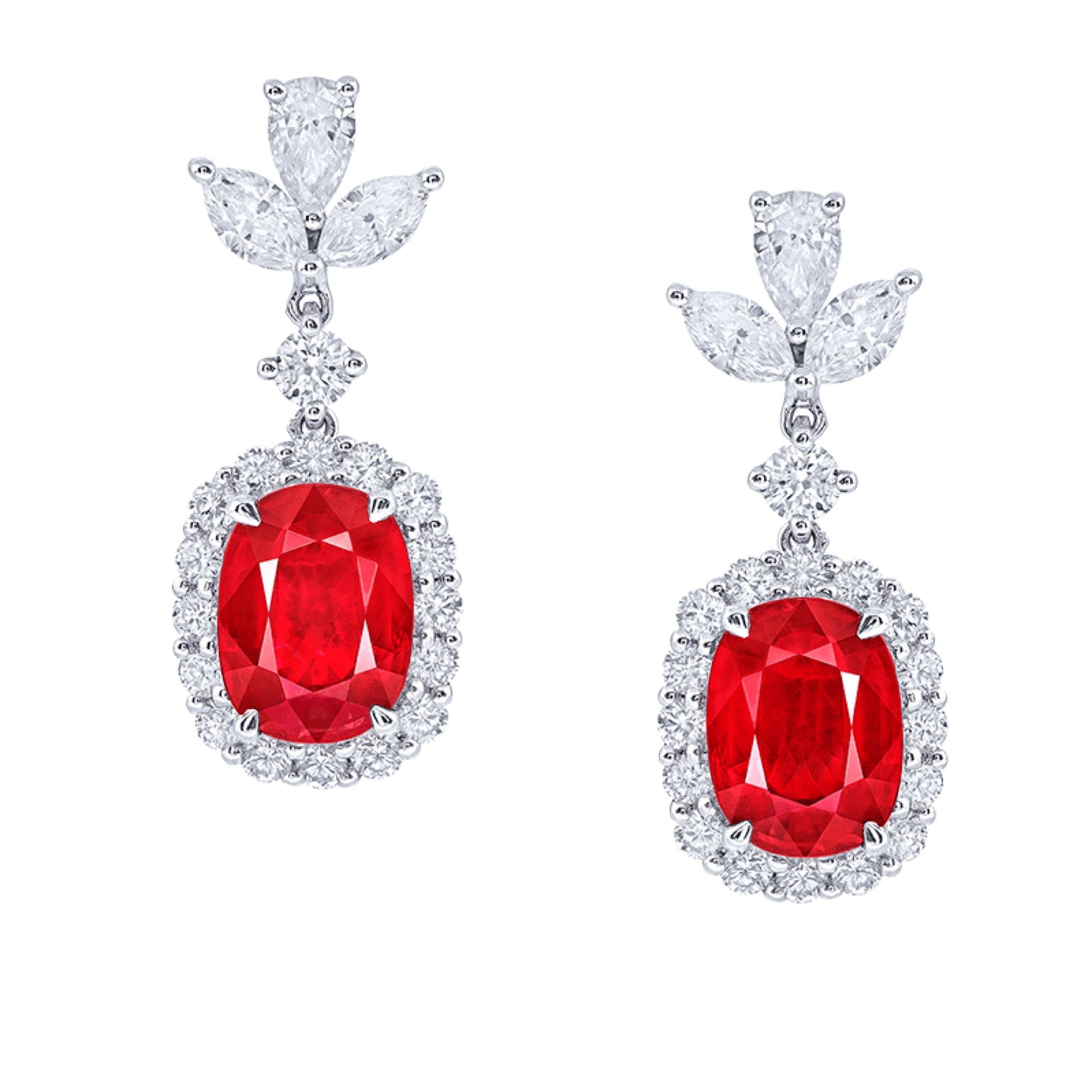 Emilio Jewelry Grs Certified Pigeon Blood Vivid Red Untreated Ruby Earrings