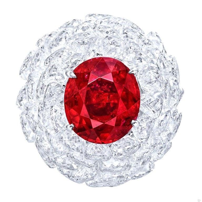 Emilio Jewelry Gubelin Certified 6.00 Carat No Heat Ruby Ring