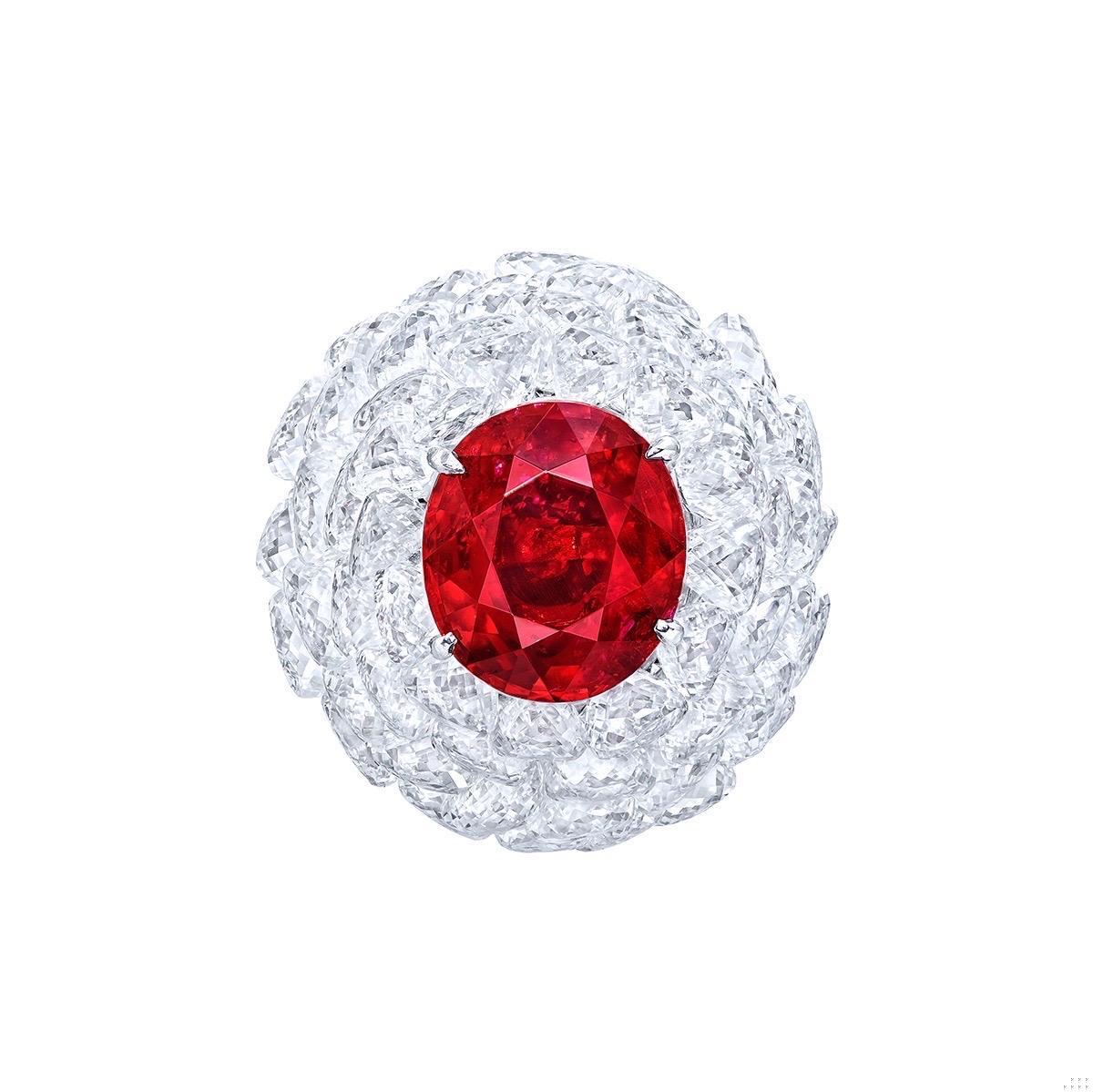Emilio Jewelry Gubelin Certified 6.00 Carat No Heat Ruby Ring