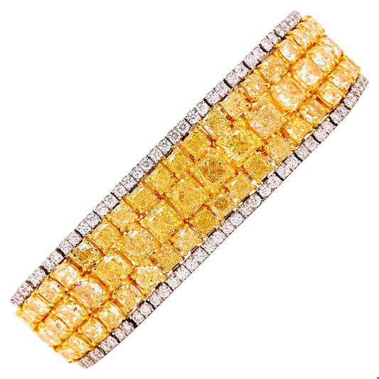 Emilio Jewelry Natural 47 Carat Yellow Diamond Bracelet