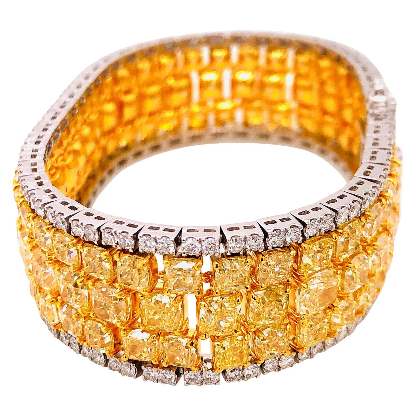 Emilio Jewelry Natural 47 Carat Yellow Diamond Bracelet