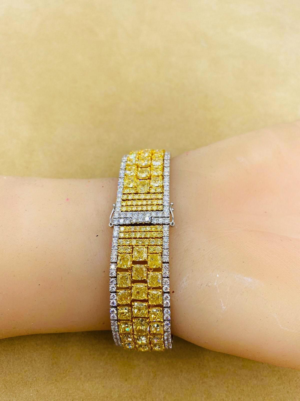 Emilio Jewelry Natural 47 Carat Yellow Diamond Bracelet