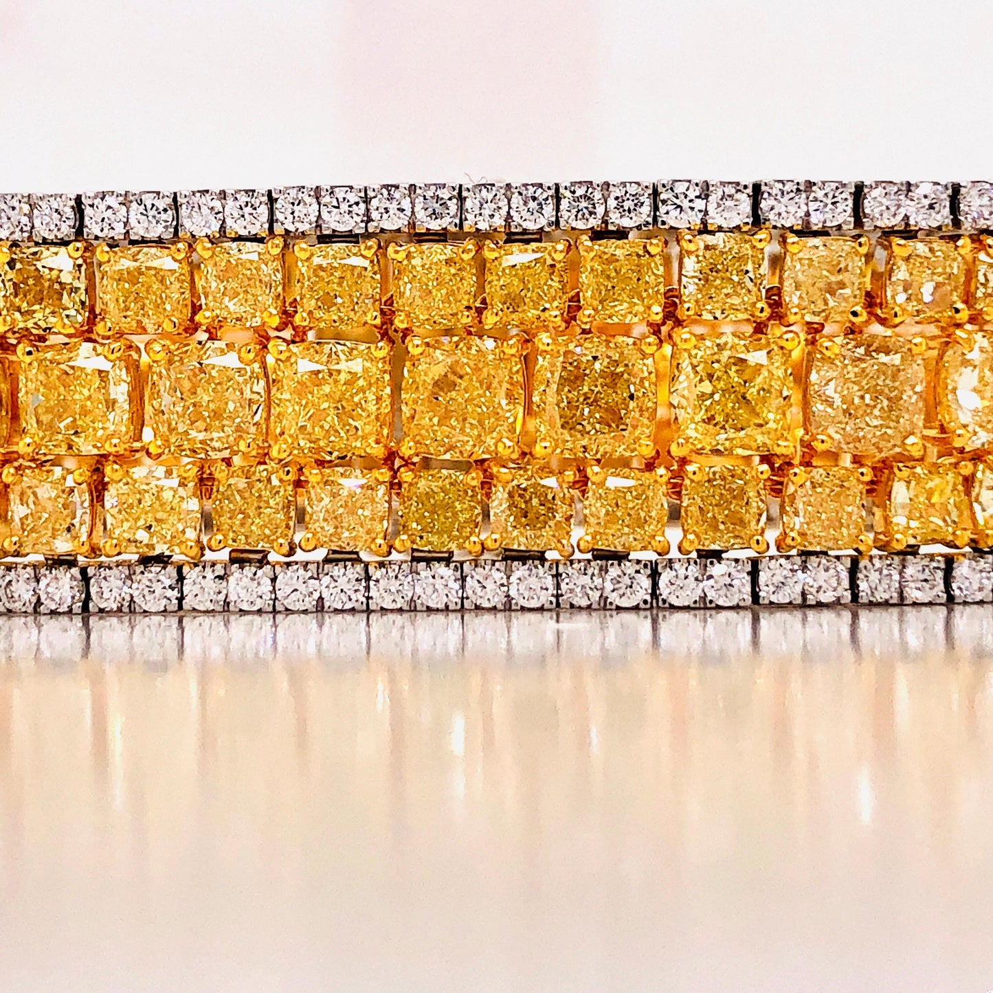 Emilio Jewelry Natural 47 Carat Yellow Diamond Bracelet