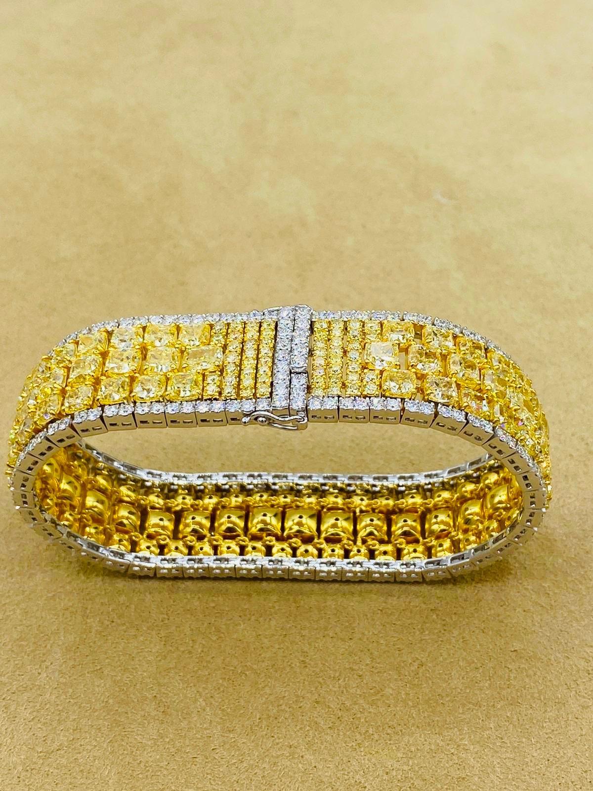Emilio Jewelry Natural 47 Carat Yellow Diamond Bracelet