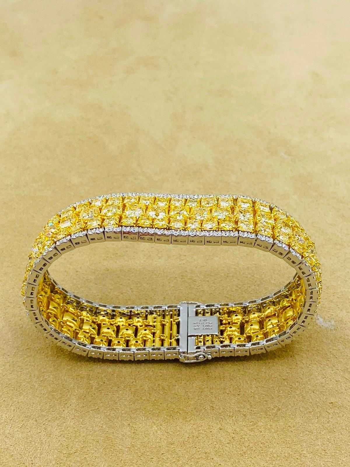 Emilio Jewelry Natural 47 Carat Yellow Diamond Bracelet