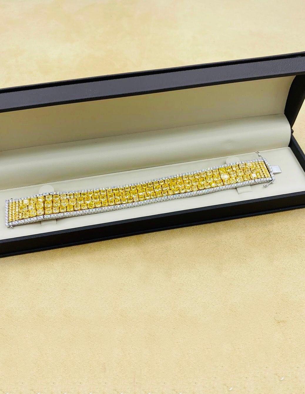 Emilio Jewelry Natural 47 Carat Yellow Diamond Bracelet