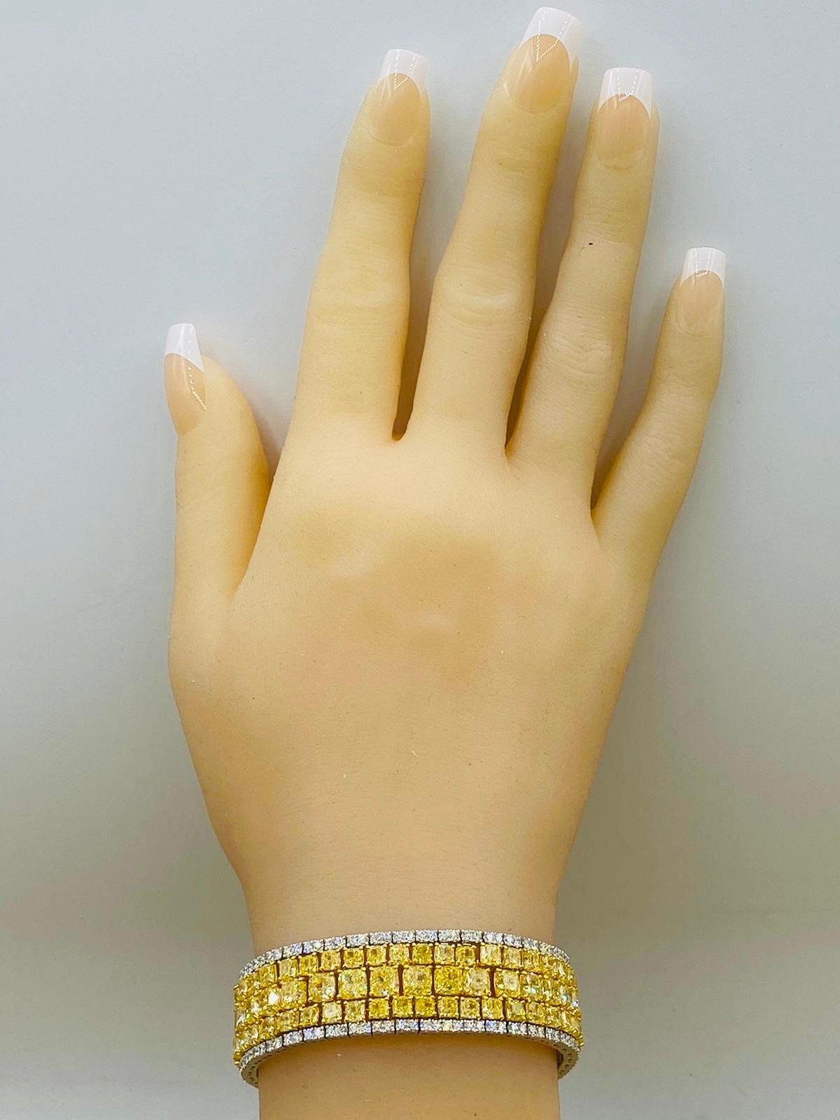 Emilio Jewelry Natural 47 Carat Yellow Diamond Bracelet